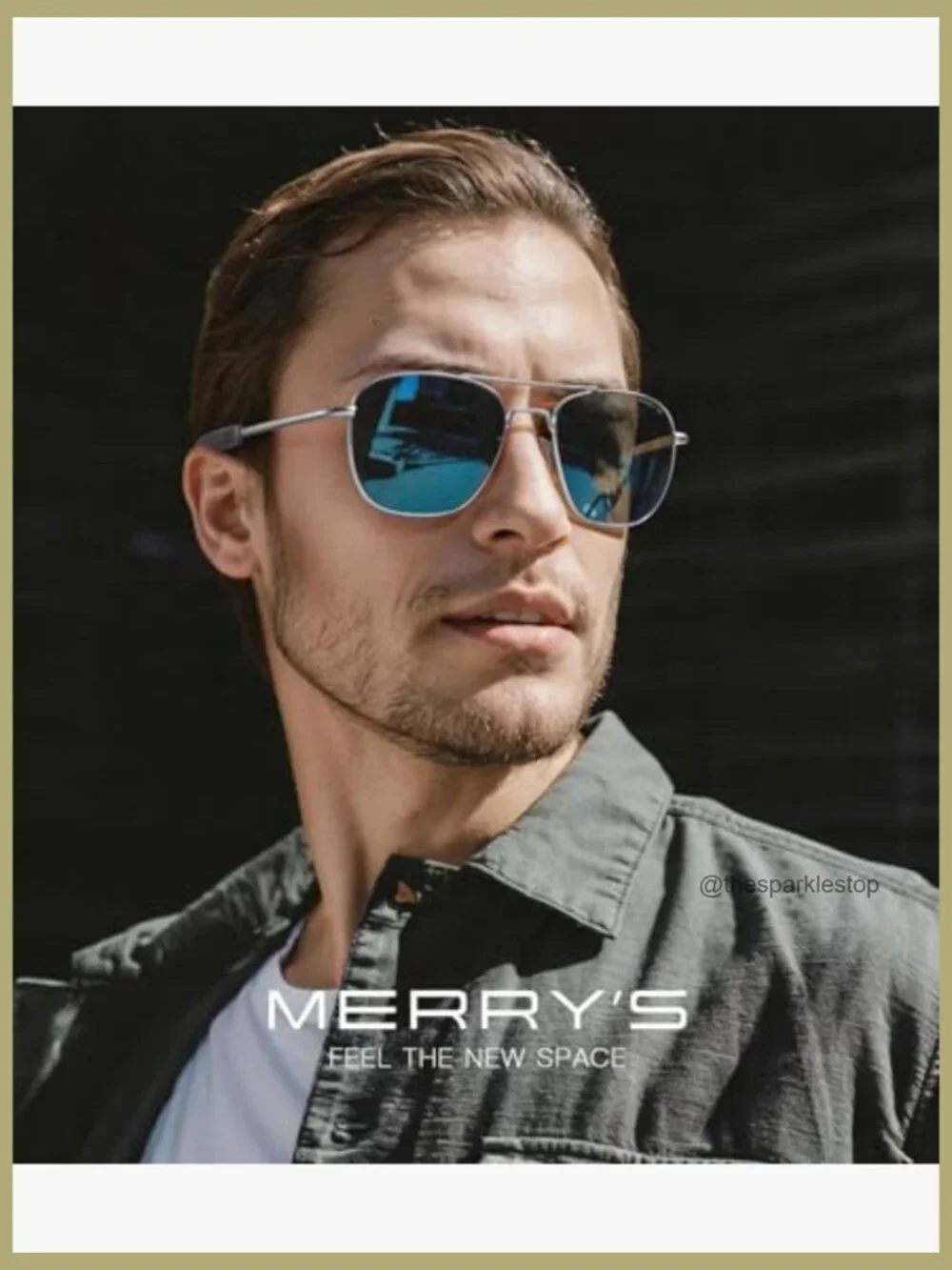 Metal Frame Polarized Sunglasses Aviator Military Style Square